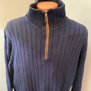 Bergdorf Goodman  Cotton / Linen 3/4 Zip Sweater